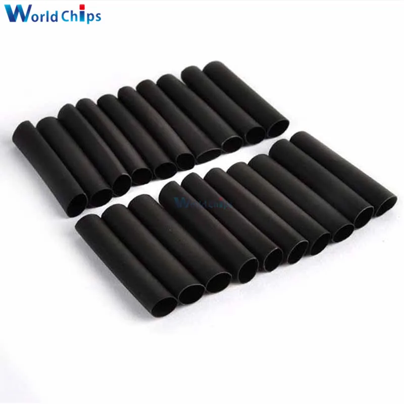 70pcs/lot Polyolefin 2:1 Shrinking Assorted Insulation Heat Shrink Tube Wire Cable Insulated Black Sleeving Tubing | Электронные