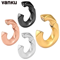 vanku 2pcs 316l stainless steel geometry gold magnetic vortex ear plugs ear weights hangers gauges piercing body jewelry gift