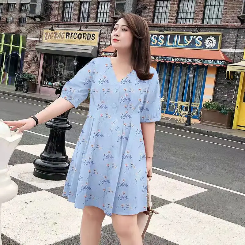 

Женское однотонное платье с V-образным вырезом и коротким рукавом