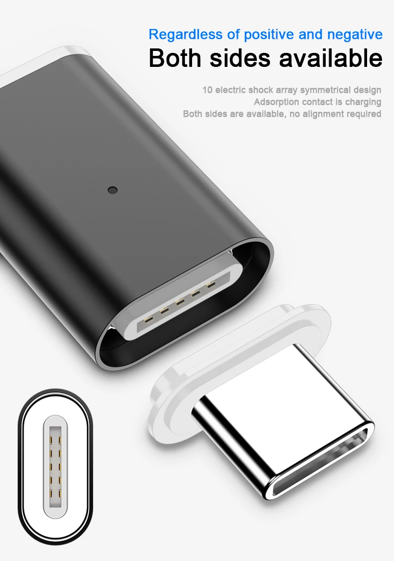 Магнитный USB C адаптер для iPhone XS X XR 8 7 поддержка QC3.0 8 Pin Micro usb type C зарядный разъем адаптер для huawei samsung