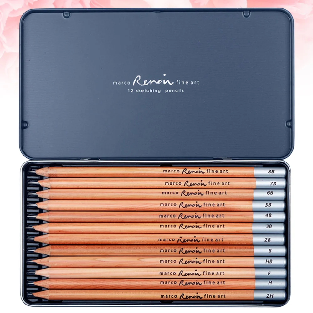 

12pcs Sketch Pencil Portable Sketch Supplies Professional Painting Tools Accessories with Box for Home School