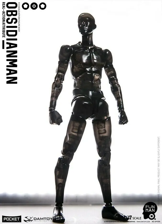 

1/12 scale black action figure body 6 inch with stand model toy