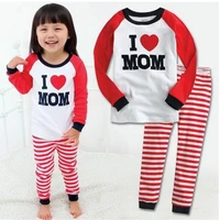 children clothes toddlers cotton sleepwear t shirt pants 2pcs pyjamas outfits for children girl baby clothes 3 8years t0033