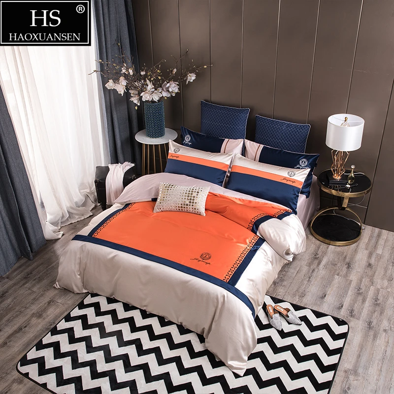 Duvet Coverbed Line Bedsheet/fitted Sheet Pillowcase Double Bed Striped Square Geometry Design