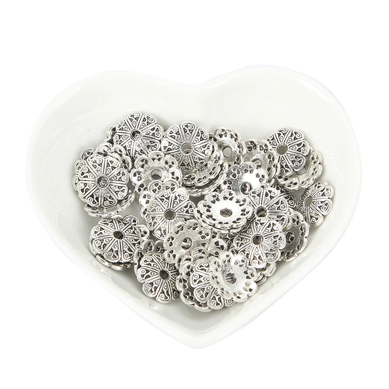Восемь лепестков из цинкового сплава бусины-Концевики с отверстиями Цветочные