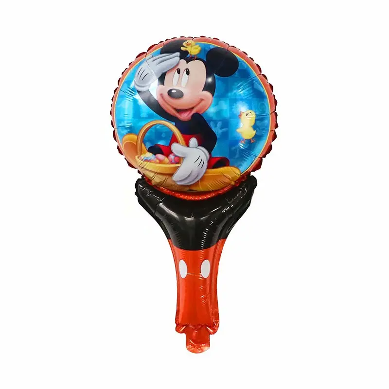 

50Pcs Mickey Minnie Mouse Head Balloons Ballon Holding Sticks Foil Balloons Birthday Party Kids Toy Gift Decoration Supplies