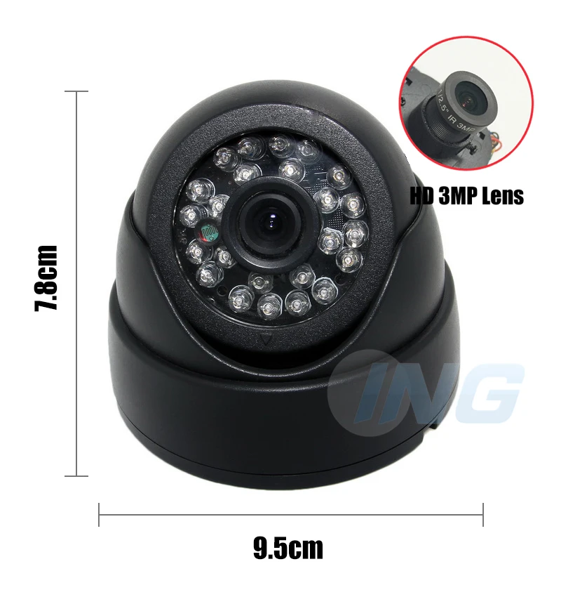 IP камера видеонаблюдения H.265 POE HD 3 Мп 1296/1080P 24 светодиода|Камеры видеонаблюдения| |