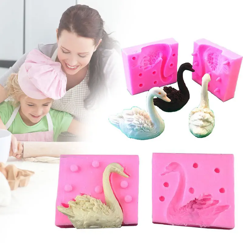2 шт. 3D Лебедь выпечки инструмент формы шоколадный кекс для печенье дома Розовый |