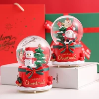 creative christmas crystal ball music box children student girls birthday gift santa claus luminous snowflake music box