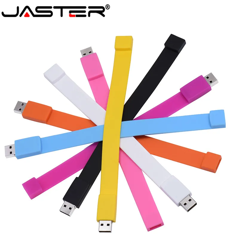 JASTER 100% настоящая емкость силиконовый браслет на запястье Флешка 16 ГБ 8 USB 2 0 карта