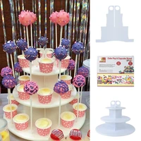 1pc plastic round white multifunction lollipop cake stand for wedding birthday outdoor home party decor kitchen baking supplies