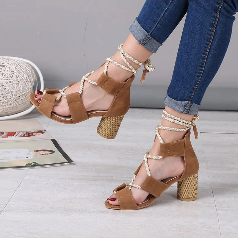 Босоножки IF IFOND женские на шнуровке высокий каблук пикантные сандалии с открытым