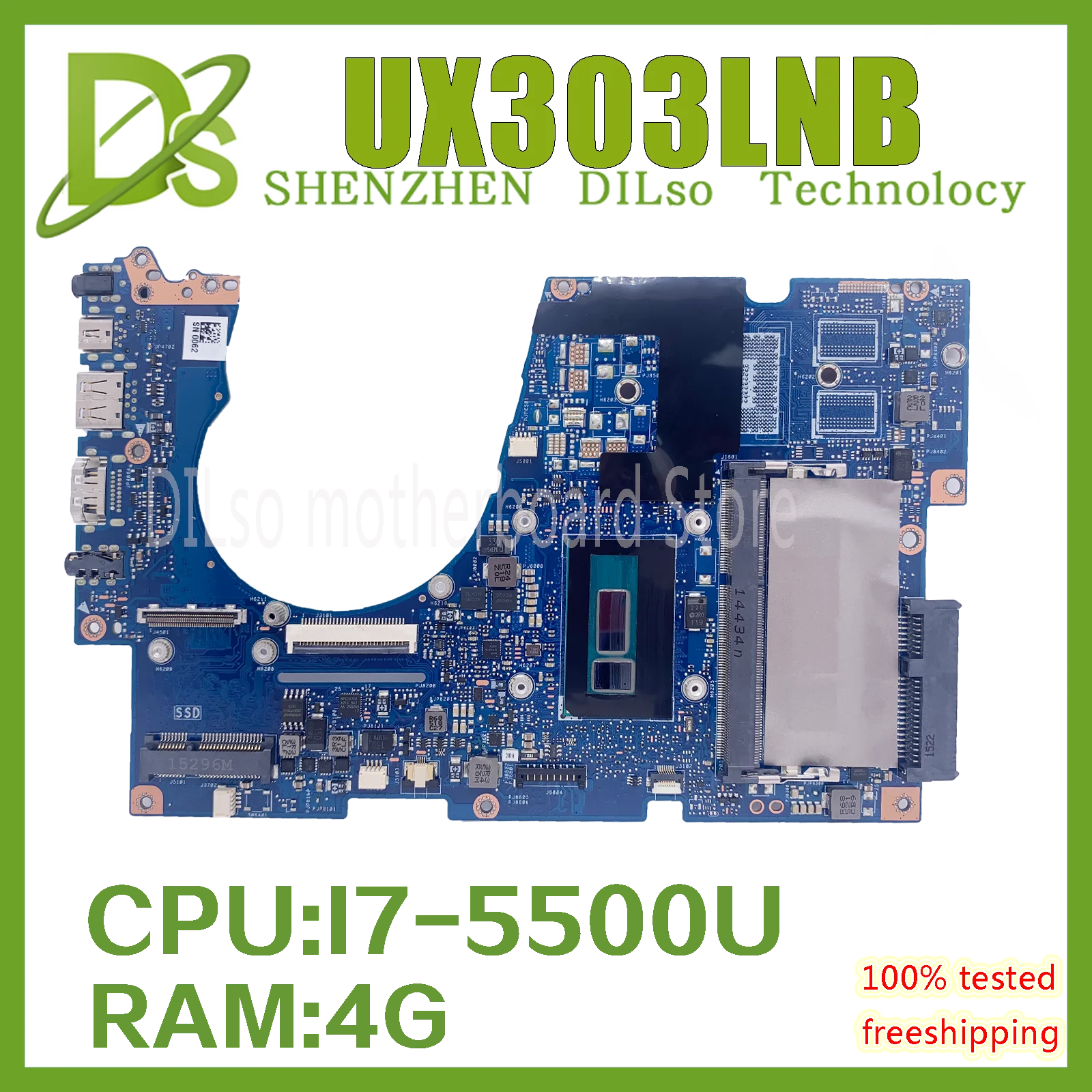 

UX303LAB материнская плата подходит для Asus Zenbook UX303L UX303LN UX303LB UX303LNB Материнская плата ноутбука с I7-5500U 4 Гб RAM