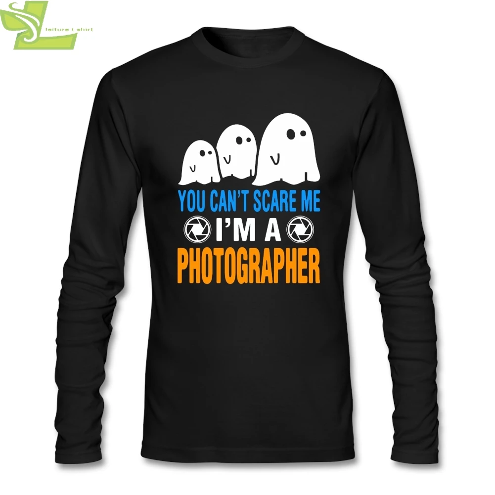 Мужская футболка с О-образным вырезом длинным рукавом из хлопка и вы не можете