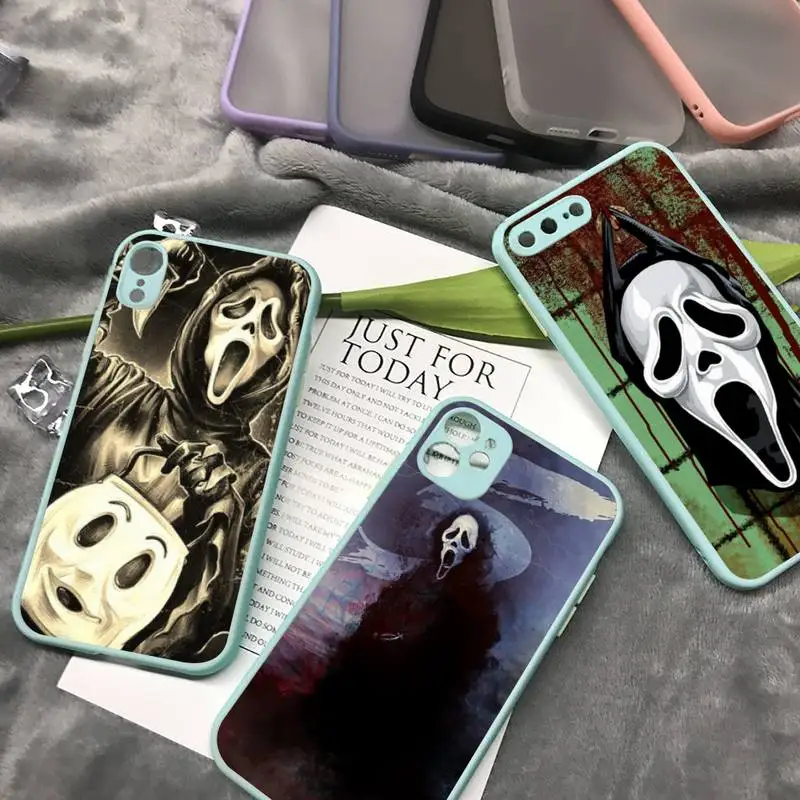 

ghostface Phone Case Blue Color Matte Transparent For iPhone 13 12 Mini 11 Pro X XR XS Max 7 8 Plus