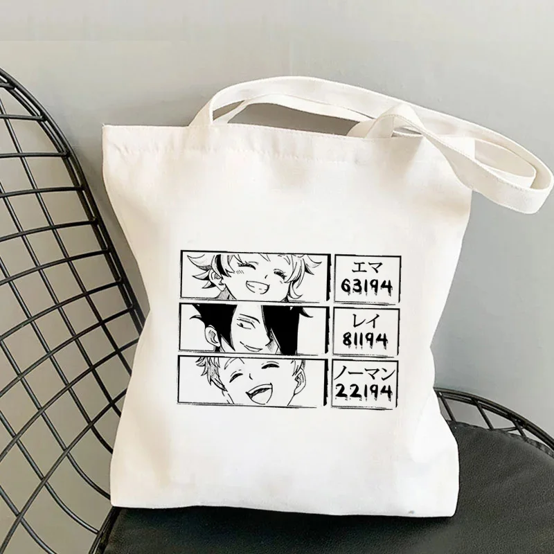 

the Promise Neverland shopping bag reusable grocery shopper recycle bag bolsa bag bolsas ecologicas jute boodschappentas custom