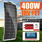 Система солнечной энергии 220 В, солнечная панель 400 Вт, зарядное устройство 18 в, инверторный комплект 3000 Вт, полный контроллер 10-50 А, домашний сетевой лагерный телефон