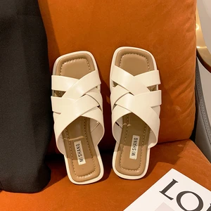 New 2021 Women Slippers Hollow Out Beach Summer Weave Flat Sandals Fashion Women Casual Sexy Open Toed Summer Office Woman Shoes