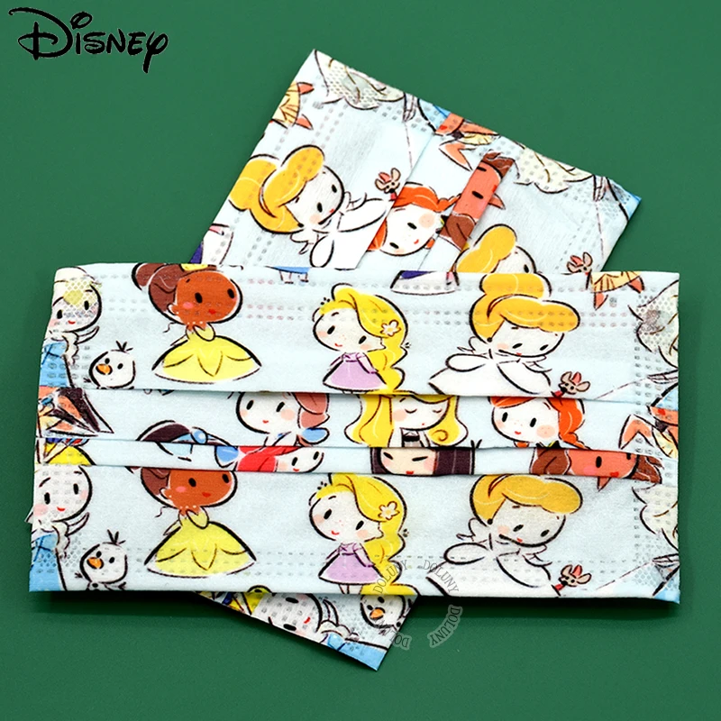 

Disney Cute Princess Disposable Adult Children Mask 3-Layer Cartoon Anime Filter Mask Dust-proof Face Cover For Lady Girls Kids