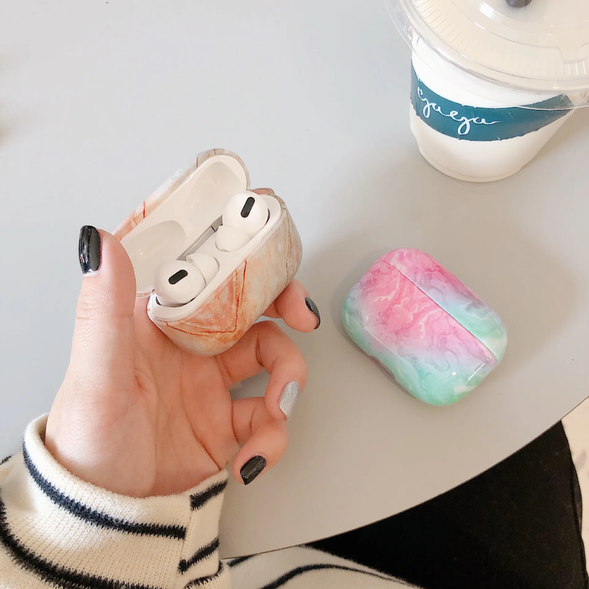 Чехол Duszake 3D с мрамором для Airpods Pro чехол беспроводной Bluetooth Airpod 3 Apple Air Pods чехлы