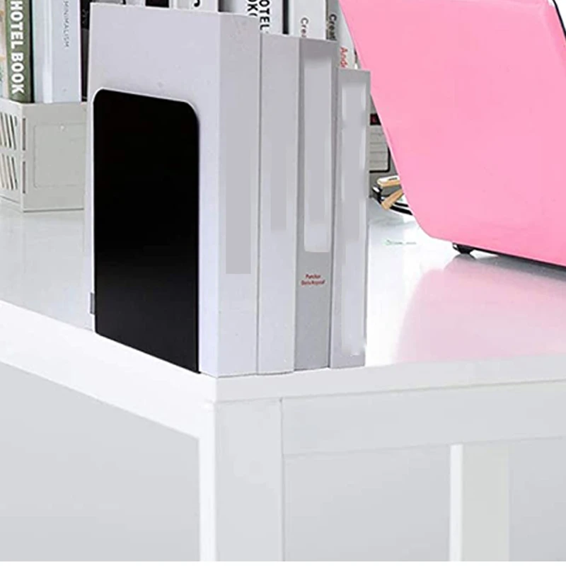 

6 PCS Bookends Book Ends and Desktop Organizer, Book Stopper for Books, Movies, CD, Bookend Supports