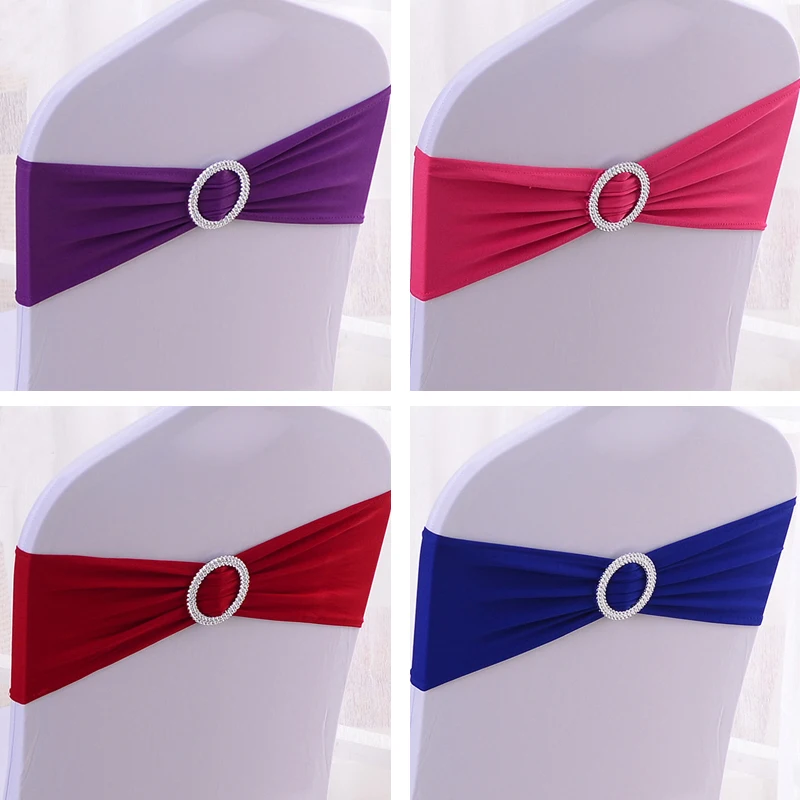 Эластичная Повязка на стул из спандекса бантик с пряжкой для свадьбы вечерние