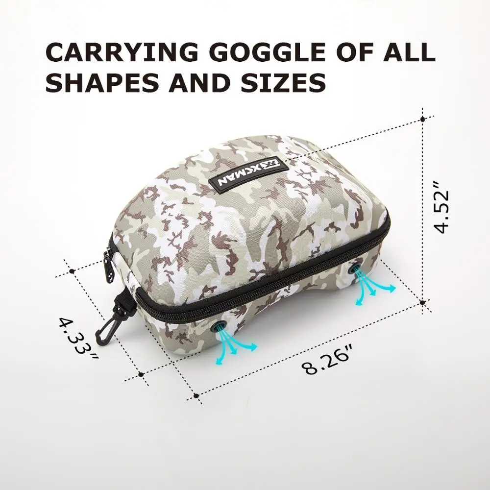 Чехол XCMAN Ski Goggle жесткий чехол EVA с застежкой и вентиляционным отверстием для