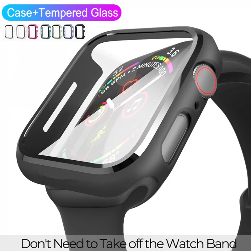 Защитное стекло с полным покрытием 360 градусов для Apple Watch Series 5 4 3 2 1 матовая