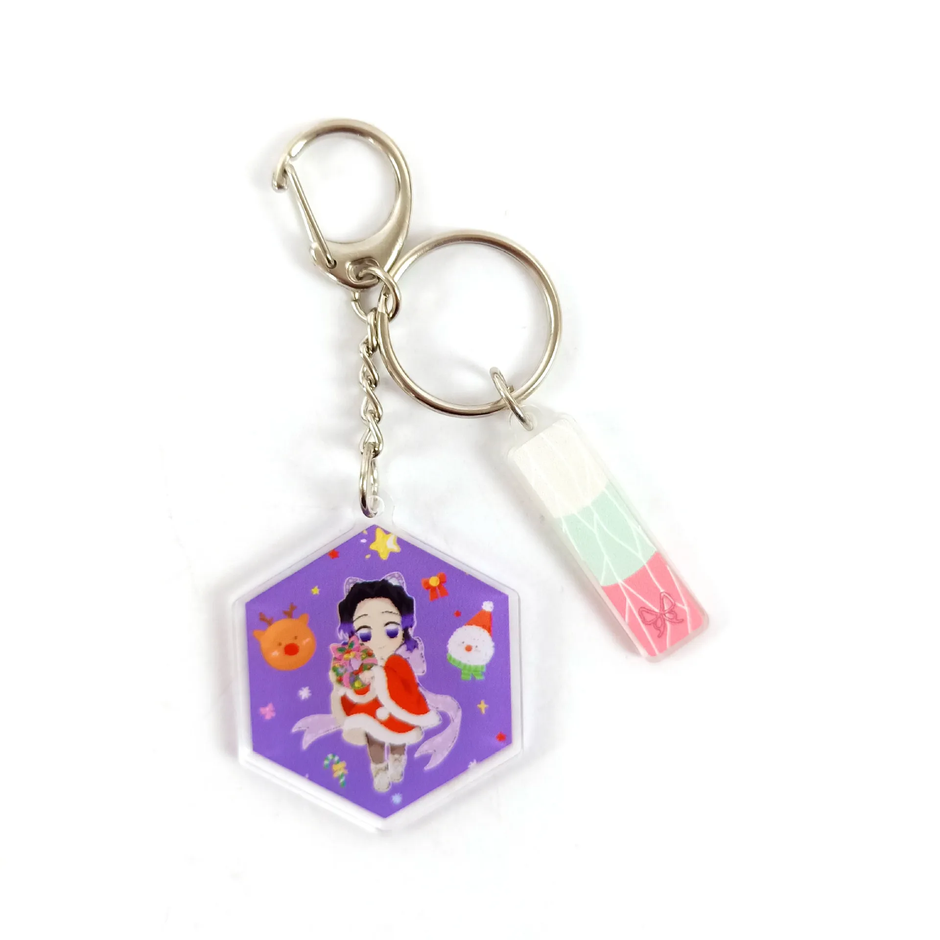 

Anime Demon Slayer Key Chains Figure Kochou Shinobu Keychain Rengoku Kyoujurou Cosplay Student Accessory Christmas Gift Keyring