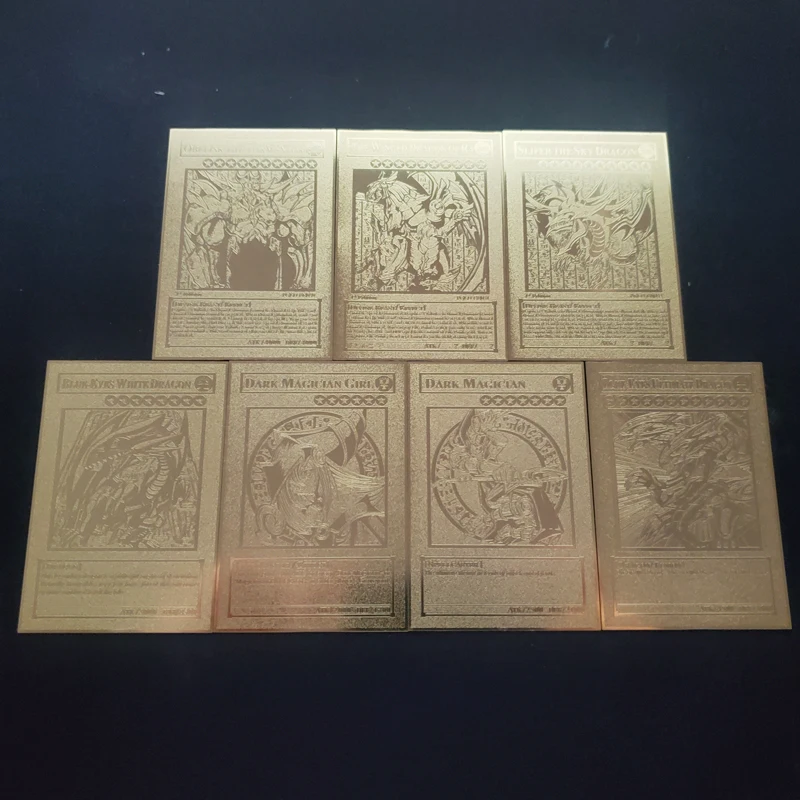 YU GI OH английская версия золотая металлическая карточка зеленый глаз белый дракон черный волшебное Руководство три волшебных Бог коллекция карта детская игрушка подарок