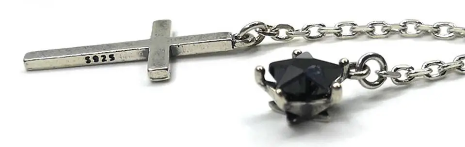 Чистое серебро 925, тайское серебро, корона, циркон, крест, подвеска, ожерелье, S925 ювелирные изделия(YRT