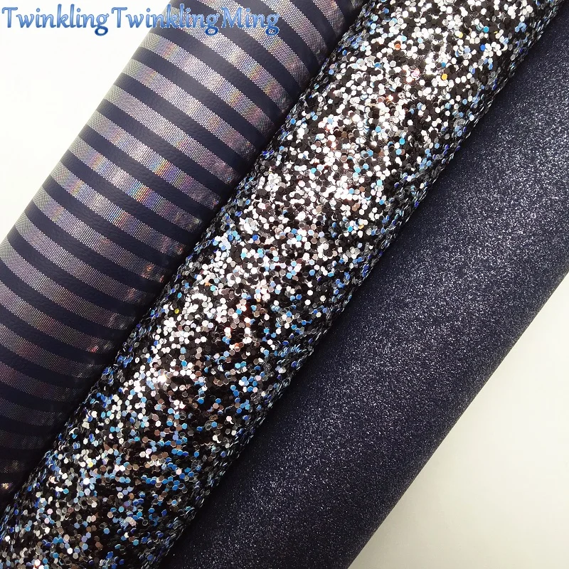 Черная блестящая ткань полосатая искусственная листы синтетической кожи для