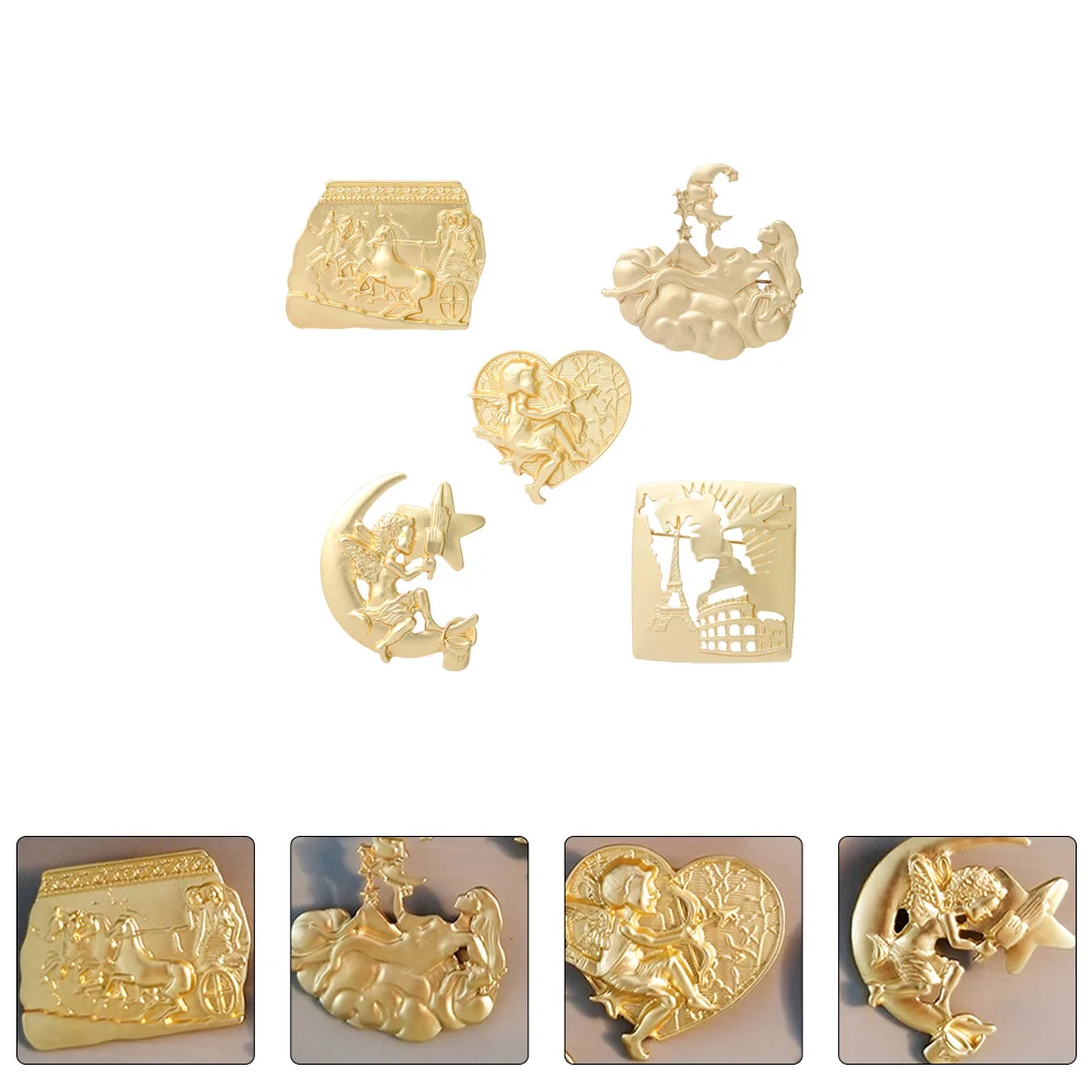 

5 Pcs Creative Brooch Pin Retro Breastpin Decor Fashion Clothes Brooches