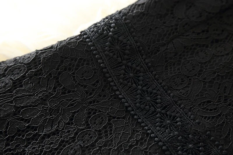 

Summer Dress Female 2020 New Temperament Mid-length Lace Dresses Ladies V-neck Waist A Word Lace Dress High Waist L564