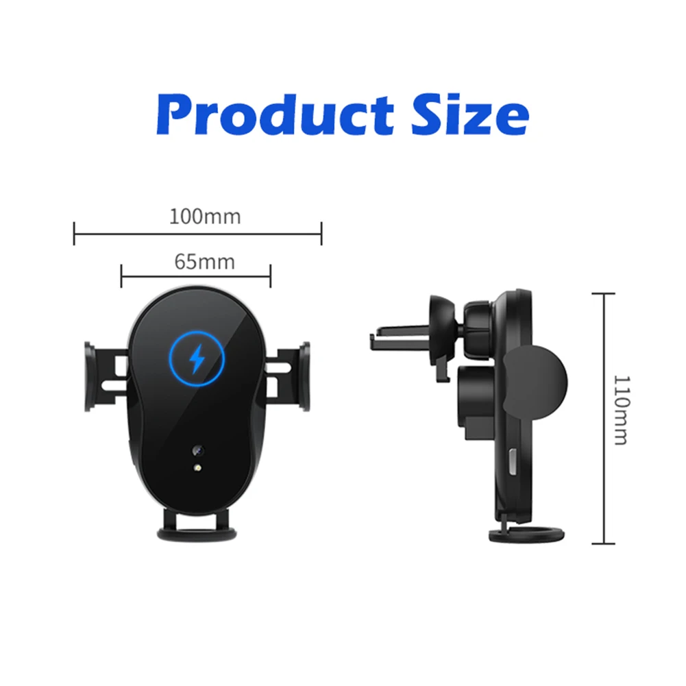 

Universal 15W Automatic Clamping Car Air Vent Wireless Charger for Smartphone Infrared Sensor Air Vent Phone Holder Mount Stand