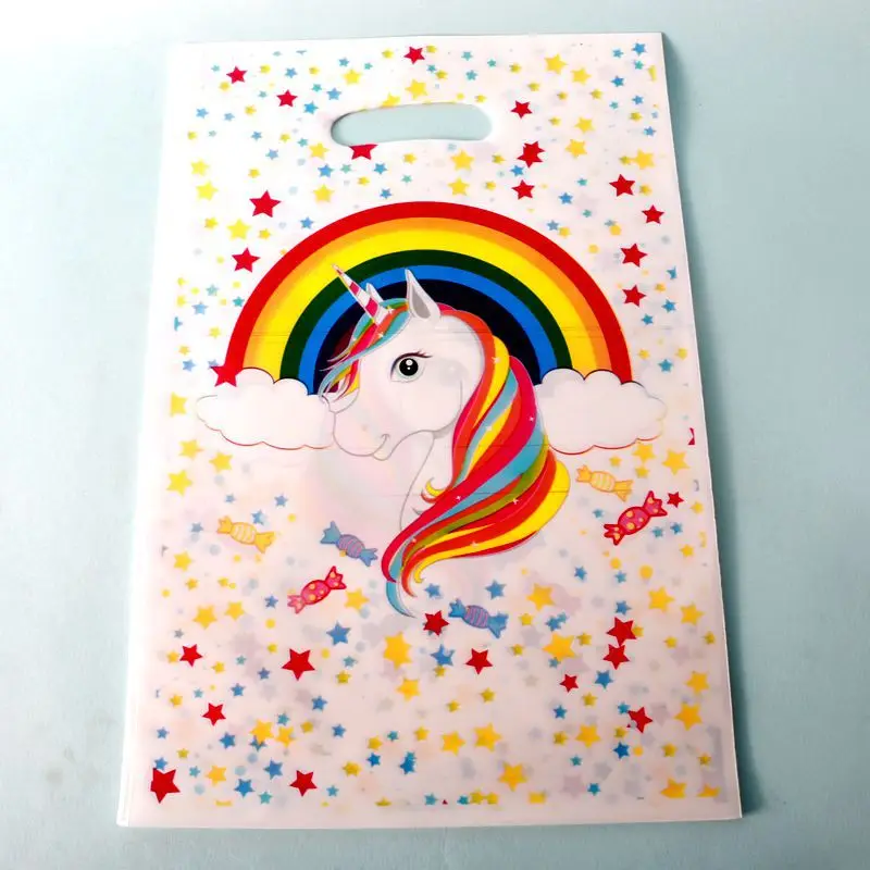 10 шт./лот Детские праздвечерние чные пакеты в виде единорога украшение на день