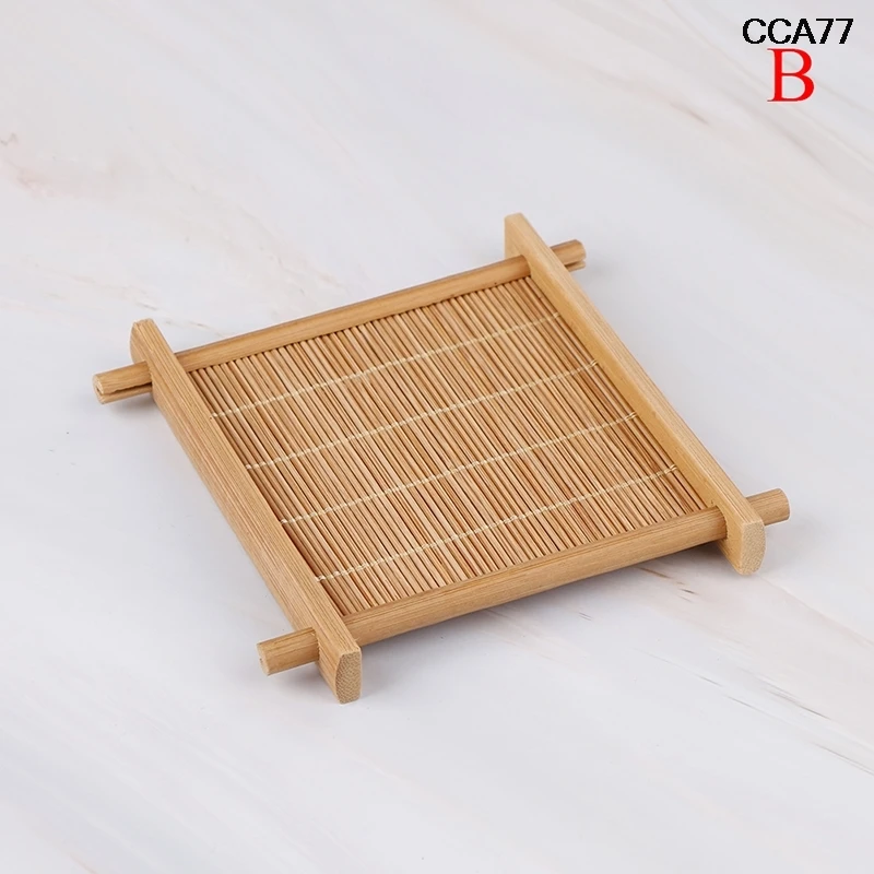 

2 Sizes Placemat Cup Holder Dish Pot Pads Heat Insulation Saucer Bamboo Tea Cup Mat Coaster Kitchen Accessories