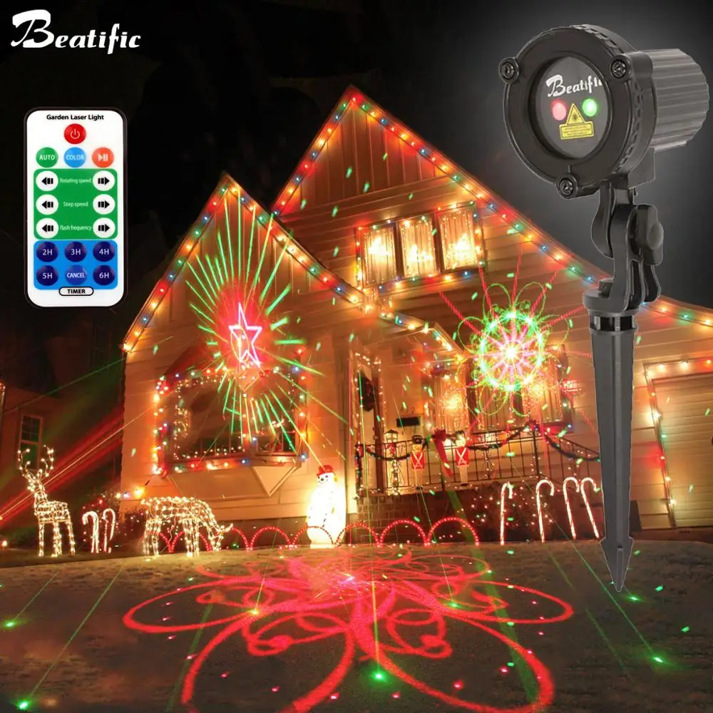 

New Year Laser Projector Festoon Lights Outdoor Christmas Decorations 2021 Street Garland for Home