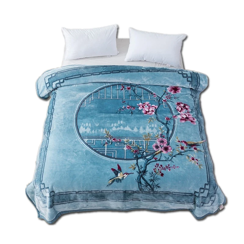 

Super Soft Raschel Mink Blankets Thick Warm Fluffy Double Layer 200*230CM 3.5Kg Faux Fur Double Bed Throw Blankets