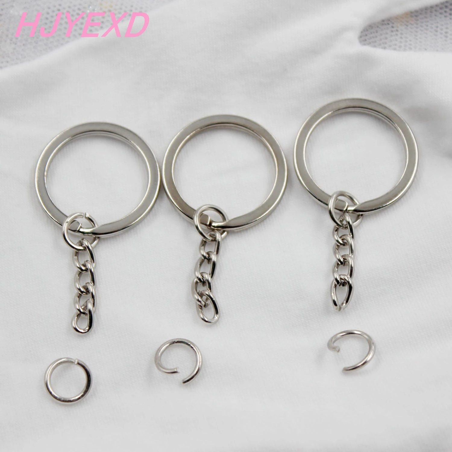 

Set of 10 25mm Metal Keychains With 9mm Jump ring 1inches Keyrings Ring