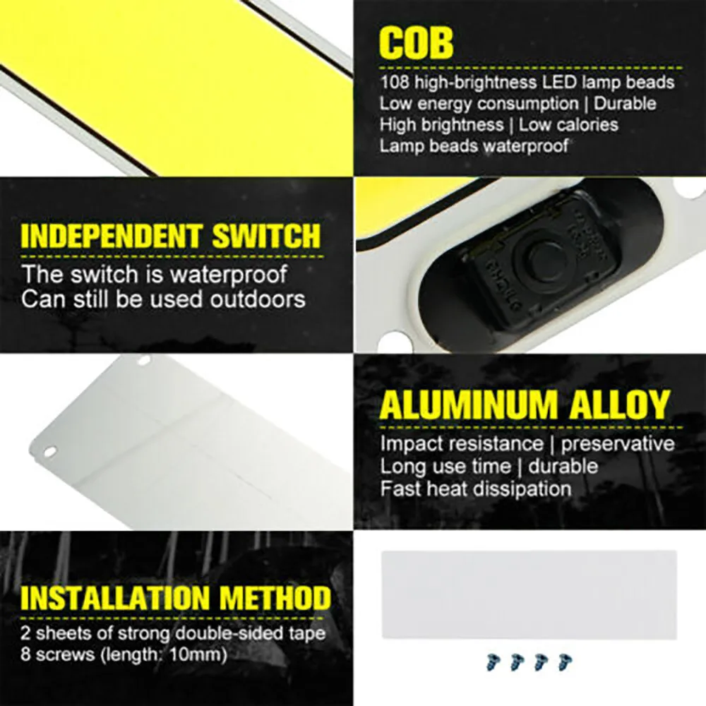 

12V-24V Car Interior Lights COB Ceiling Lamp Super Brigtht Trunk Vehicle