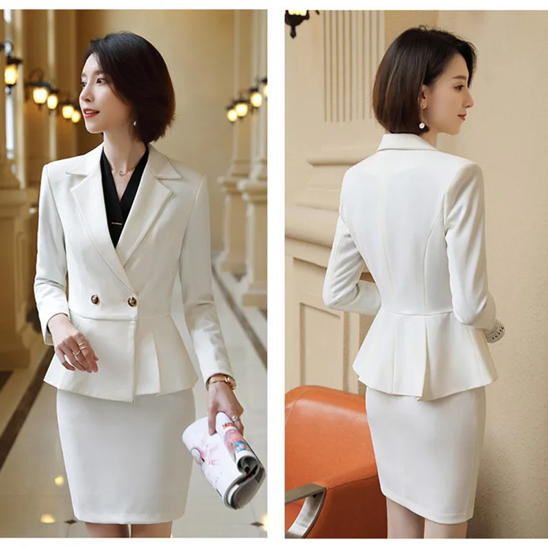 Женская юбка блейзер костюм с оборками на талии тонкая куртка + плюс размер