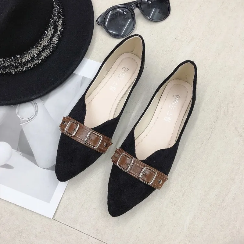 

2020 Shoes women spring new fashion shallow-mouthed chic single shoes flat shoes version women's shoes zapatos de mujer J16-20
