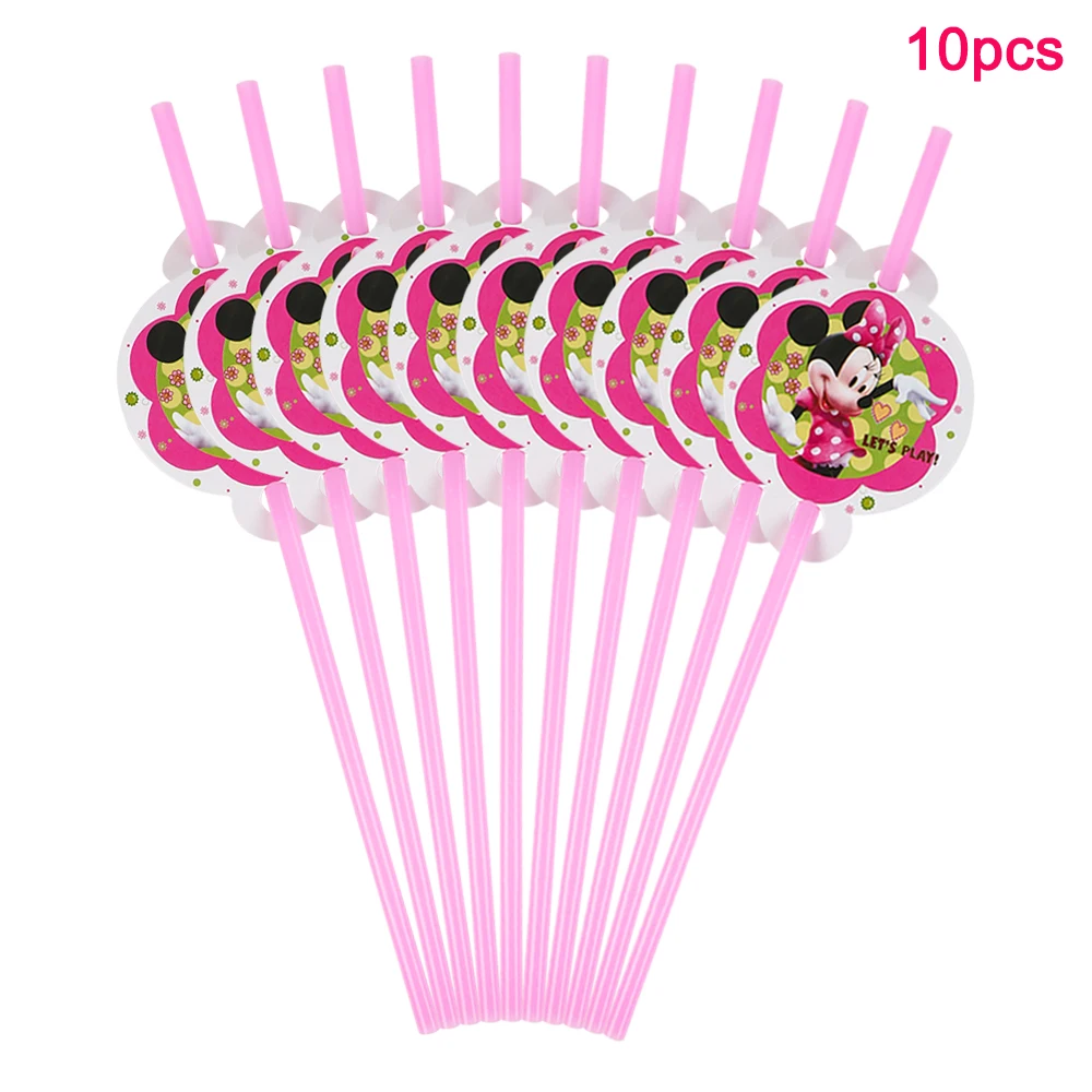 Disney Minnie Mouse Style Kids Favor Birthday Party Disposable Tableware Sets Decorations Supplies 106/100/80/68/56/24Pcs images - 6