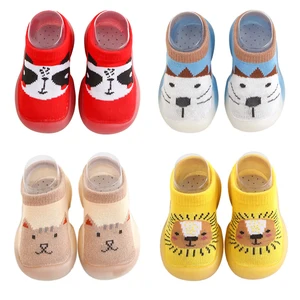 Imported Unisex Baby Shoes Cute Animal Toddler First Walkers Soft Sole Rubber Shoes Cartoon Anti-Slip Indoor 