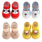 Обувь для малышей в стиле унисекс, Резиновая обувь с мягкой подошвой, Нескользящие, с мультяшным рисунком животных, для начинающих ходить в помещении и на открытом воздухе, для младенцев