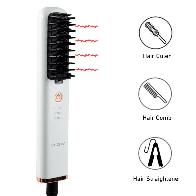 

Hair Straightener Comb Multifunction Hot Straightening Brush Anti Static Fluffy Smooth Hair Straight Styler Men's Beard Combs