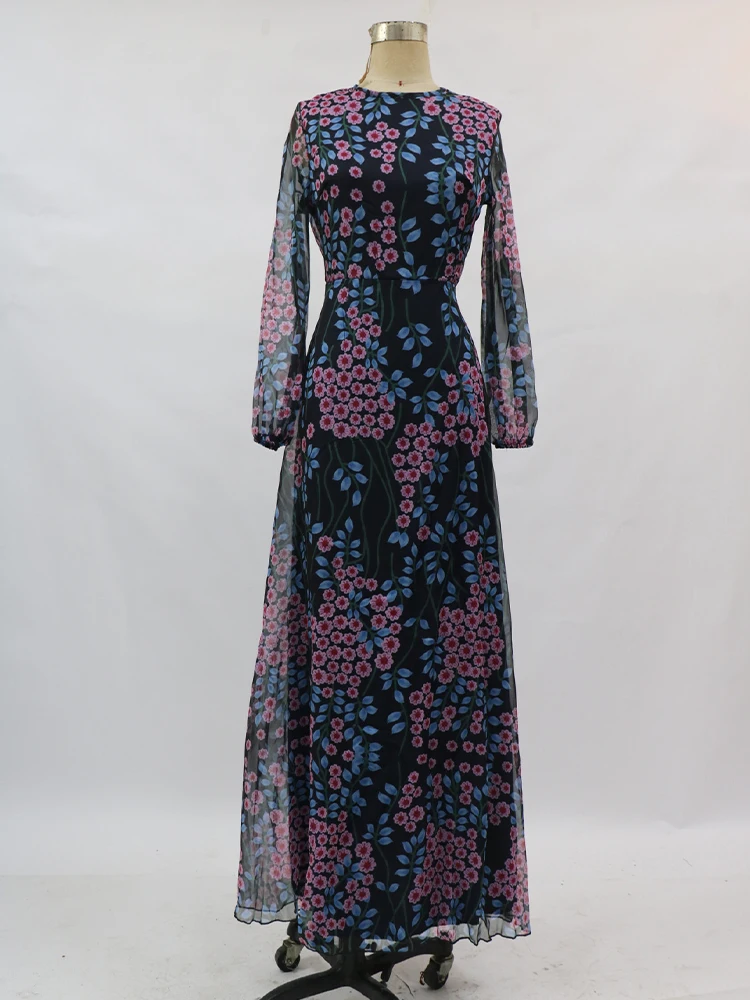 

Vacation Dresses Women A-Line Floral Print Backless Maxi Beach Dress Ladies Elegant Party Night Slim Dress Summer Beachwear