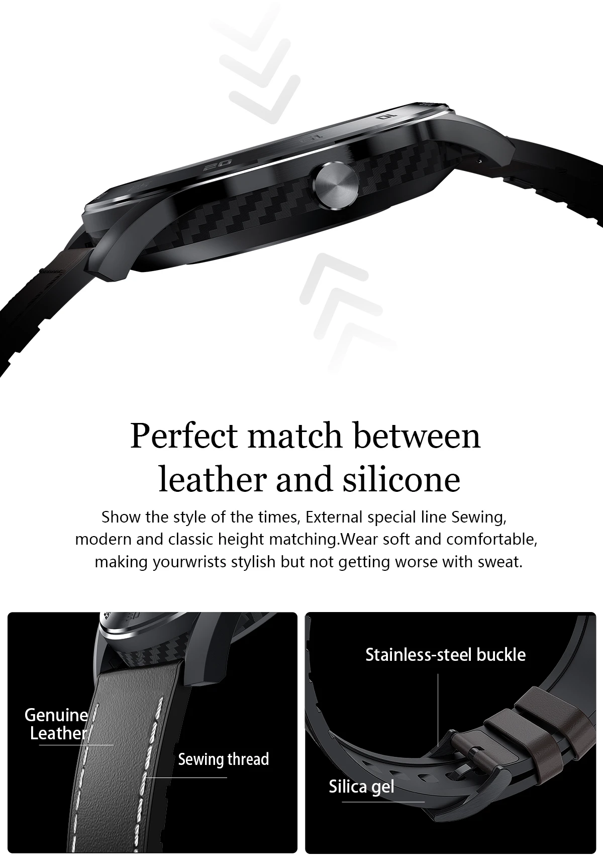 Мужские Смарт-часы IP68 Водонепроницаемые 1,3 Полный Круглый HD экран ECG Обнаружение Сменные циферблаты Женский Браслет фитнес-трекер Браслет