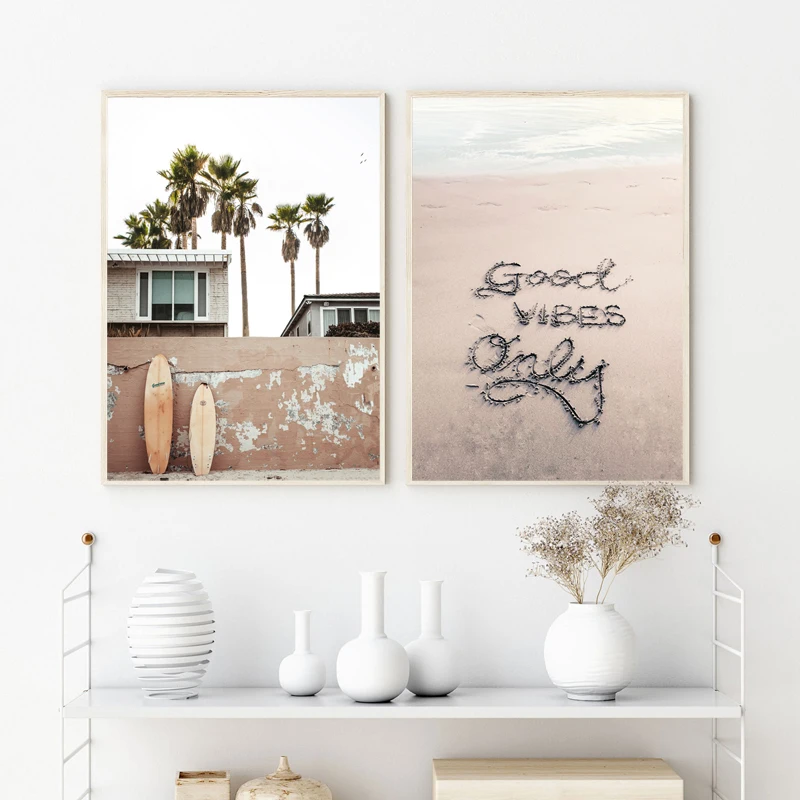 Фотопостер Для океан серфинга море принты береговые пальмы фотография декор
